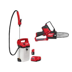 M12 12-Volt 2 Gal. Lithium-Ion Cordless Handheld Sprayer Kit with 6 in. HATCHET Pruning Saw, 2.0 Ah Battery, Charger