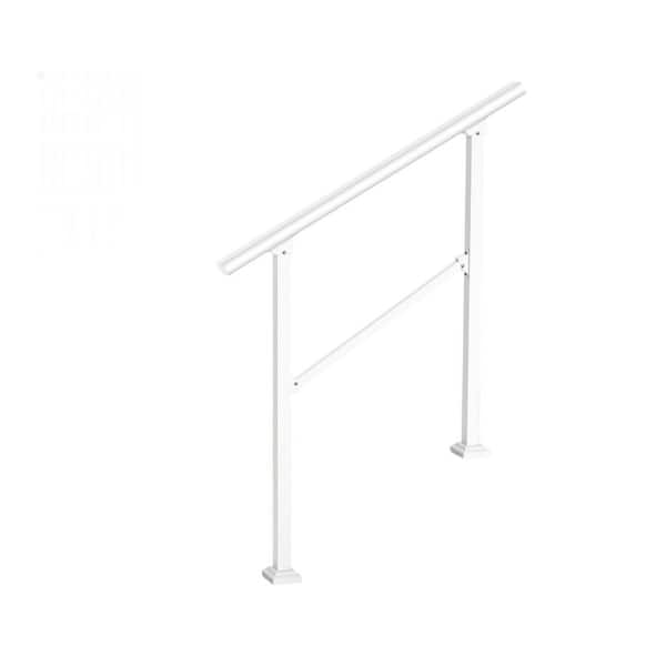 Afoxsos Adjustable Wrought Metal 28 in. H x 5 in. W Black, Iron for 1-3 Steps, DIY Installation Stair Railing Kit