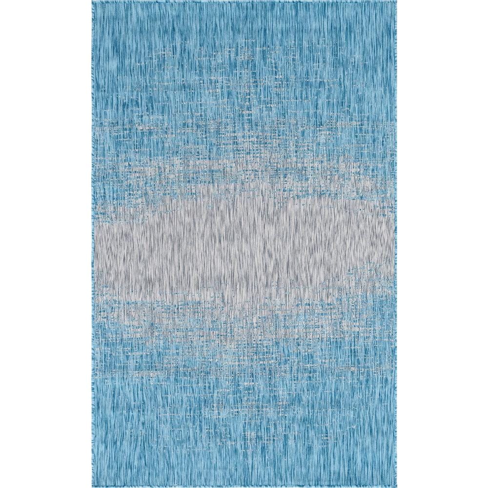 Aqua Blue Ombre Outdoor 9 ft. x 12 ft. Area Rug price history on PriceWatchPro