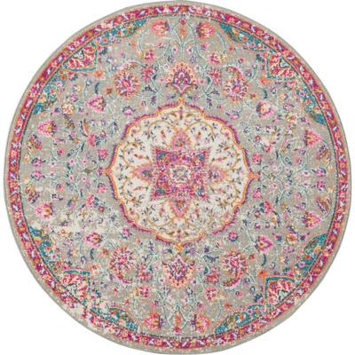 Nourison Global Vintage Multicolor 4 ft. x 4 ft. Persian Vintage 