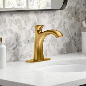 Willamette Battery Powered Touchless Single Hole Bathroom Faucet in Vibrant Brushed Moderne Brass