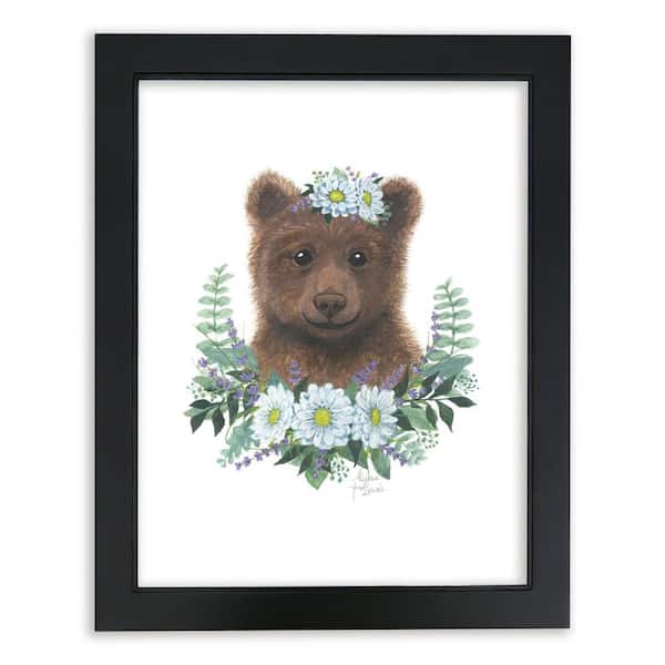 Unbranded Woodland Littles 1 "Bear" by Alyssa Lewis Individual Black Framed Animal Art Print 20 in. x 16 in.