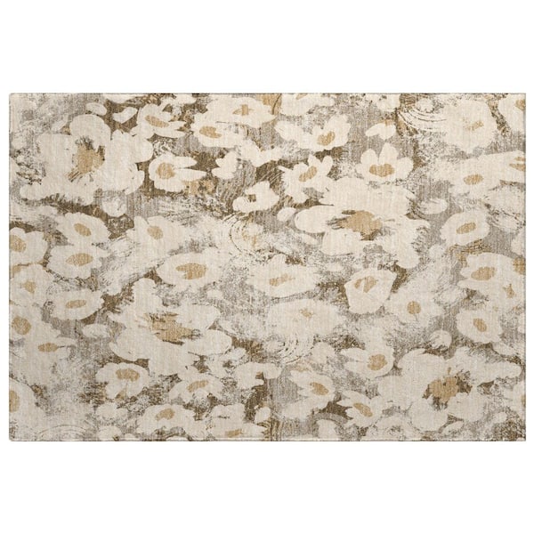 Dream Shag Premium Machine Washable Abstract ADS538 Khaki 2 ft. x 3 ft. Accent Rug