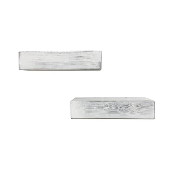 Unbranded Del Hutson Artisan Haute 6 in. x 16 in. x 4 in. White Pine Wood Floating Box Set of 2 Decorative Wall Shelf Set