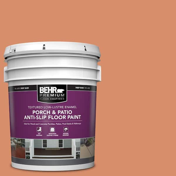 BEHR PREMIUM 5 gal. #MQ4-38 Balcony Sunset Textured Low-Lustre Enamel Interior/Exterior Porch and Patio Anti-Slip Floor Paint