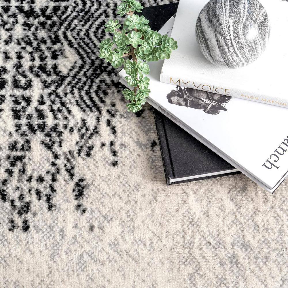 Penelope Faded Chevron 9' x 12' Gray Synthetic Area Rug