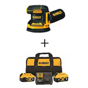 20V MAX XR Cordless Brushless 5 in. Random Orbital Sander, (1) 20V 6.0Ah and (1) 20V 4.0Ah Batteries, and Charger