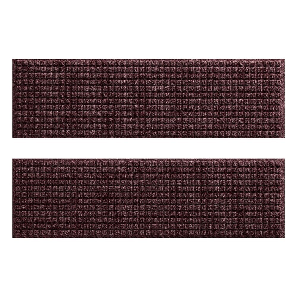 Waterhog Squares 8.5 in. x 30 in. PET Polyester Indoor Outdoor Stair Tread Cover (Set of 4) Bordeaux price history on PriceWatchPro