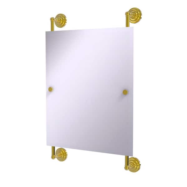 Allied Brass Que 25 in. W x 33 in. H Frameless Rectangular Beveled Edge Bathroom Vanity Mirror in Polished Brass