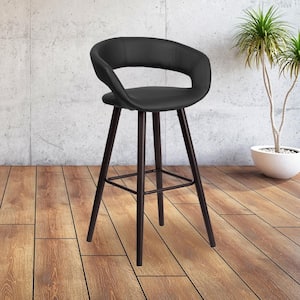 29.5 in. Black and Cappuccino Cushioned Bar Stool