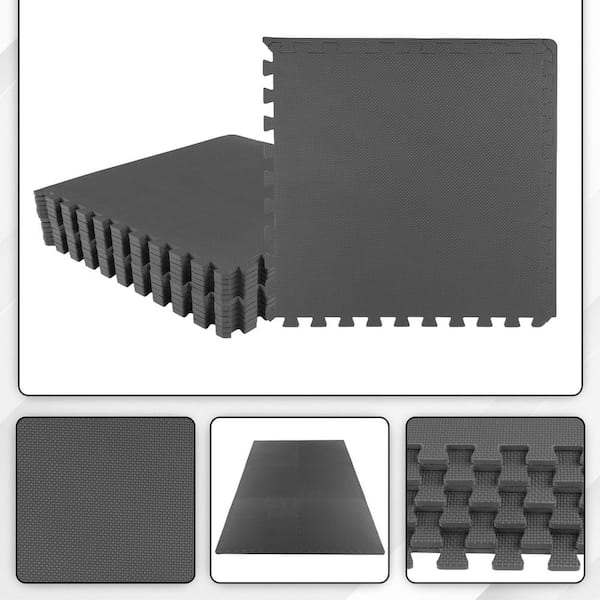 Stalwart Interlocking Gray 24 in. W x 24 in. L x 0.5 in Thick