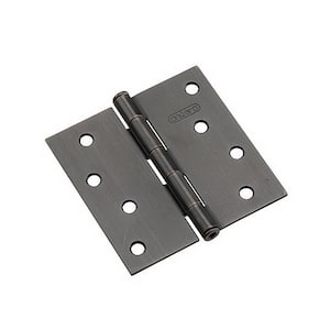 4 in. x 4 in. Oil-Rubbed Bronze Full Mortise Butt Hinge with Removable Pin (2-Pack)