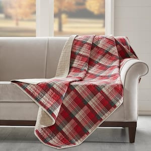 Tasha Red Quilted Throw Blanket