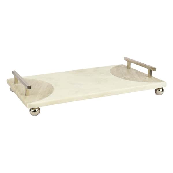 GAURI KOHLI Kireina 18 in. x 8 in. Marble Tray Platter GK5091 - The Home  Depot