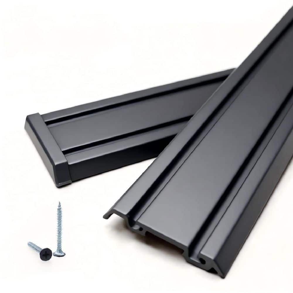 Track Set 2 in. W PVC Track System Rails in Black Universal Slatwall 48 in. 2 Pack with Matching Black End Caps price history on PriceWatchPro