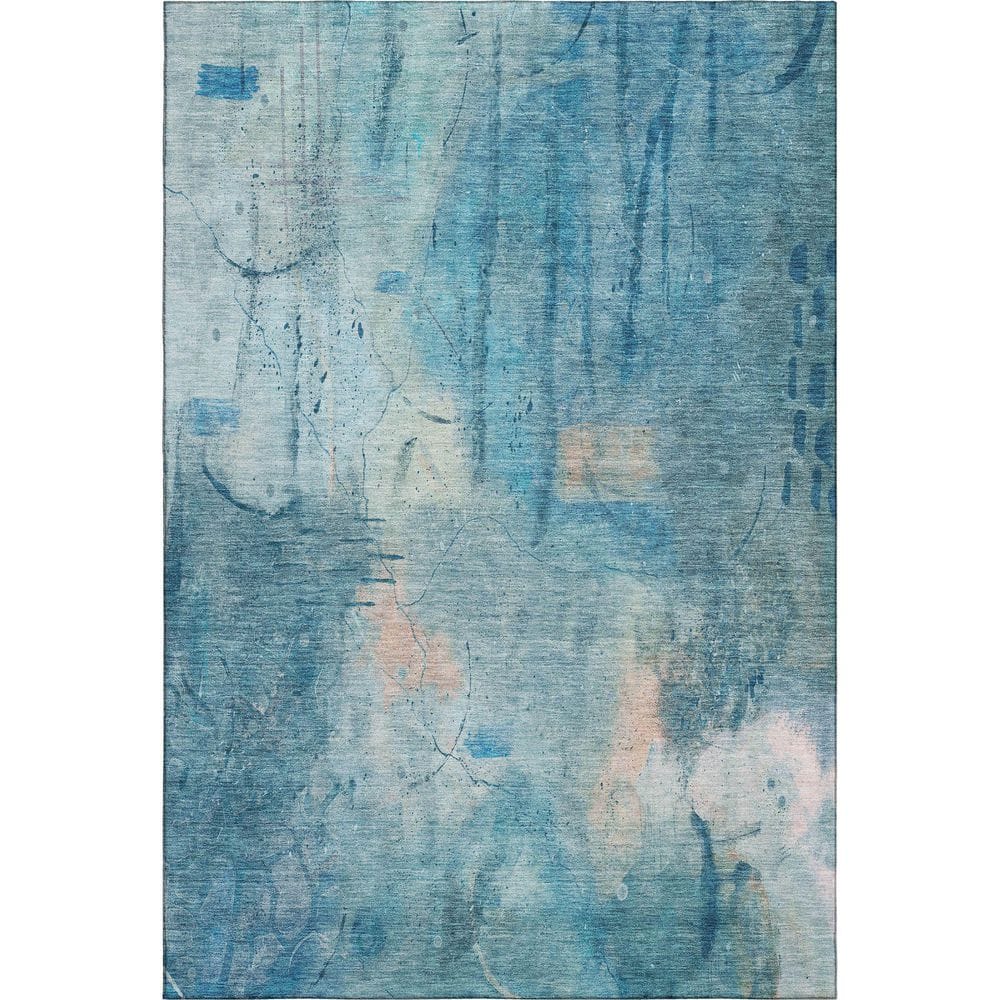 Mayfield Premium Machine Washable Abstract AMF2032 Blue 5 ft. x 7 ft. 6 in. Area Rug price history on PriceWatchPro