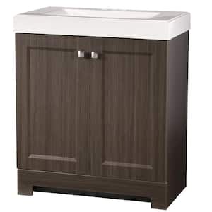 Shaila 30.5 in. W Bath Vanity in Silverleaf with Cultured Marble Vanity Top in White with White Sink