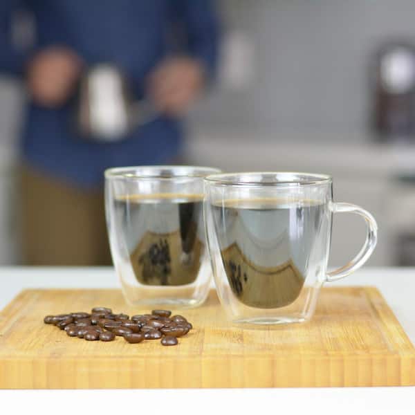 TURIN Glass Espresso Cups, Double-Walled Glass
