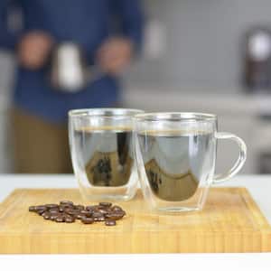 Turin 4.7 oz. Double-walled Glass Espresso Cups with Handles (Set of 2)