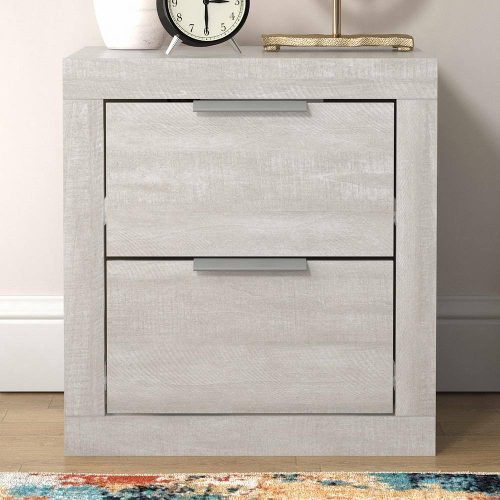 GALANO Harlowin 2Drawer Dusty Gray Oak Nightstand (20.3 in. x 18.9 in