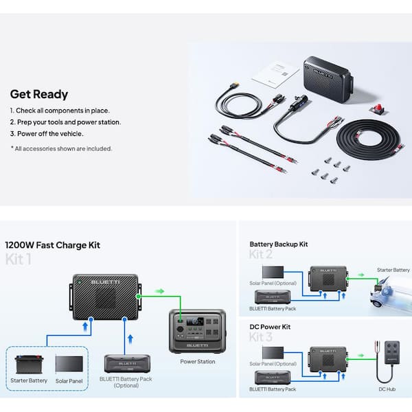BLUETTI 800-Watt Alternator Charger, Fast DC-DC Charger for