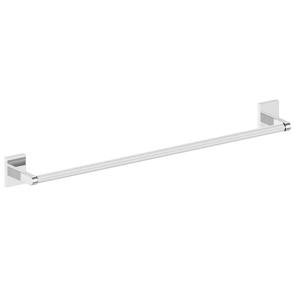 HOMLUX 24 in. Wall Mounted Towel Bar with Embossing in Spot Resist Chrome