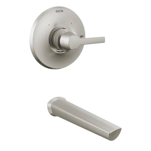 Delta Galeon 1-Handle Wall-Mount Tub Trim Kit in Lumicoat Stainless (Valve Not Included)