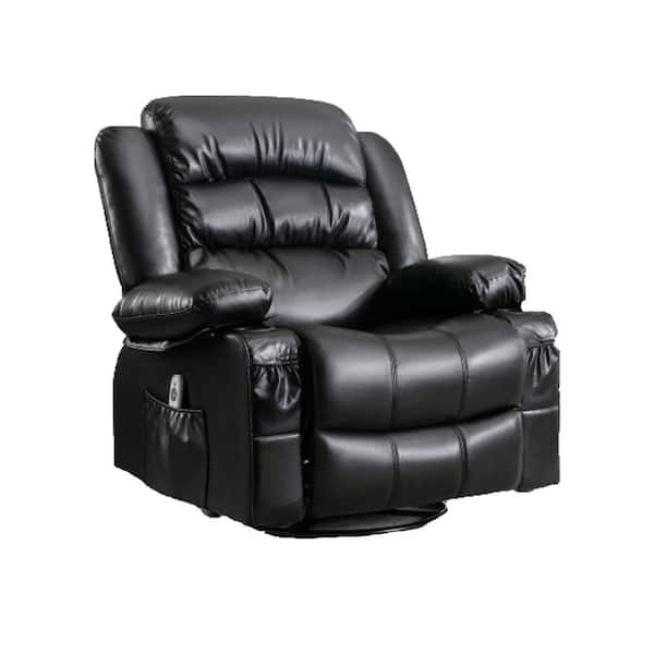IDEAGLE Brown Velvet Massage Swivel Rocker Recliner Chair with Vibration Massage and Heat Ergonomic Lounge Chair