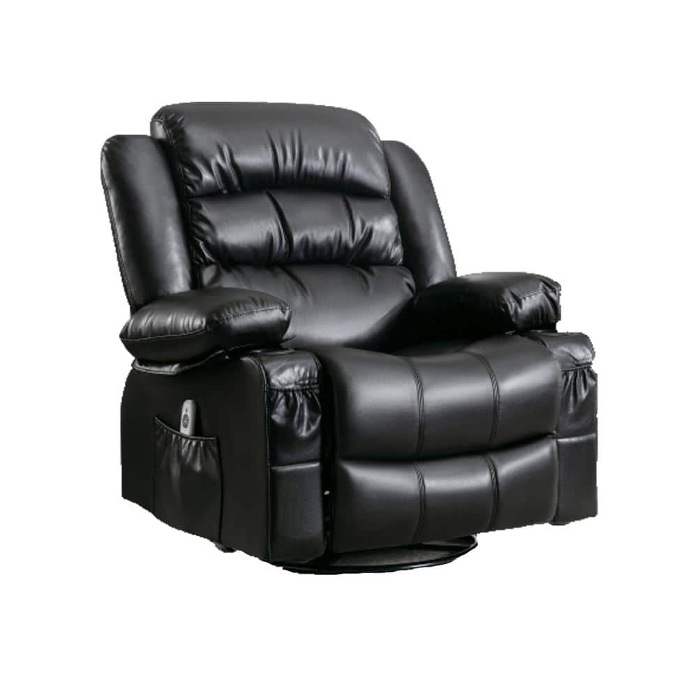 Brown Velvet Massage Swivel Rocker Recliner Chair with Vibration Massage an