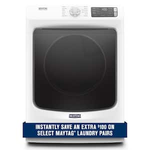 7.3 cu. ft. 240-Volt White Stackable Electric Vented Dryer with Steam, ENERGY STAR