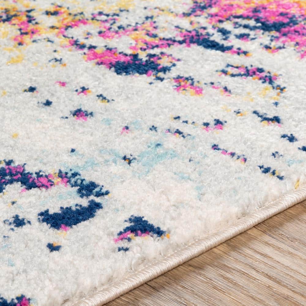 Livabliss Yellow and Pink Abstract Kids Area Rug, 7'10" x 10'2"
