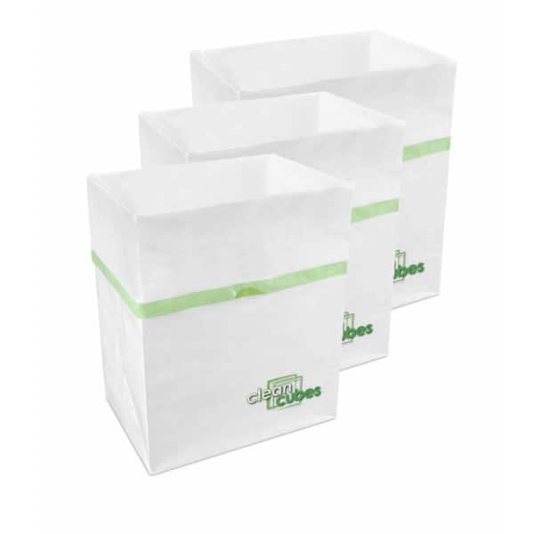 Clean Cubes 10 gal. White Trash Can and Recycling Bin (3-Pack)