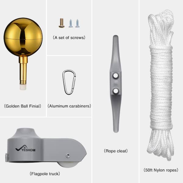 Flagpole Repair Parts Kit with Gold