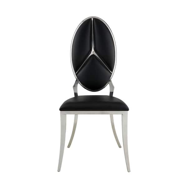 Unbranded Black Faux Leather Side Chair (Set of 2)