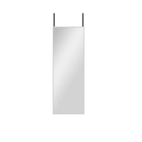 Hasipu 16 in. W x 44 in. H White Framed Full-Length Door Mirror Hanging Wall Mounted Mirror for Bedroom, Living Room, Cloakroom