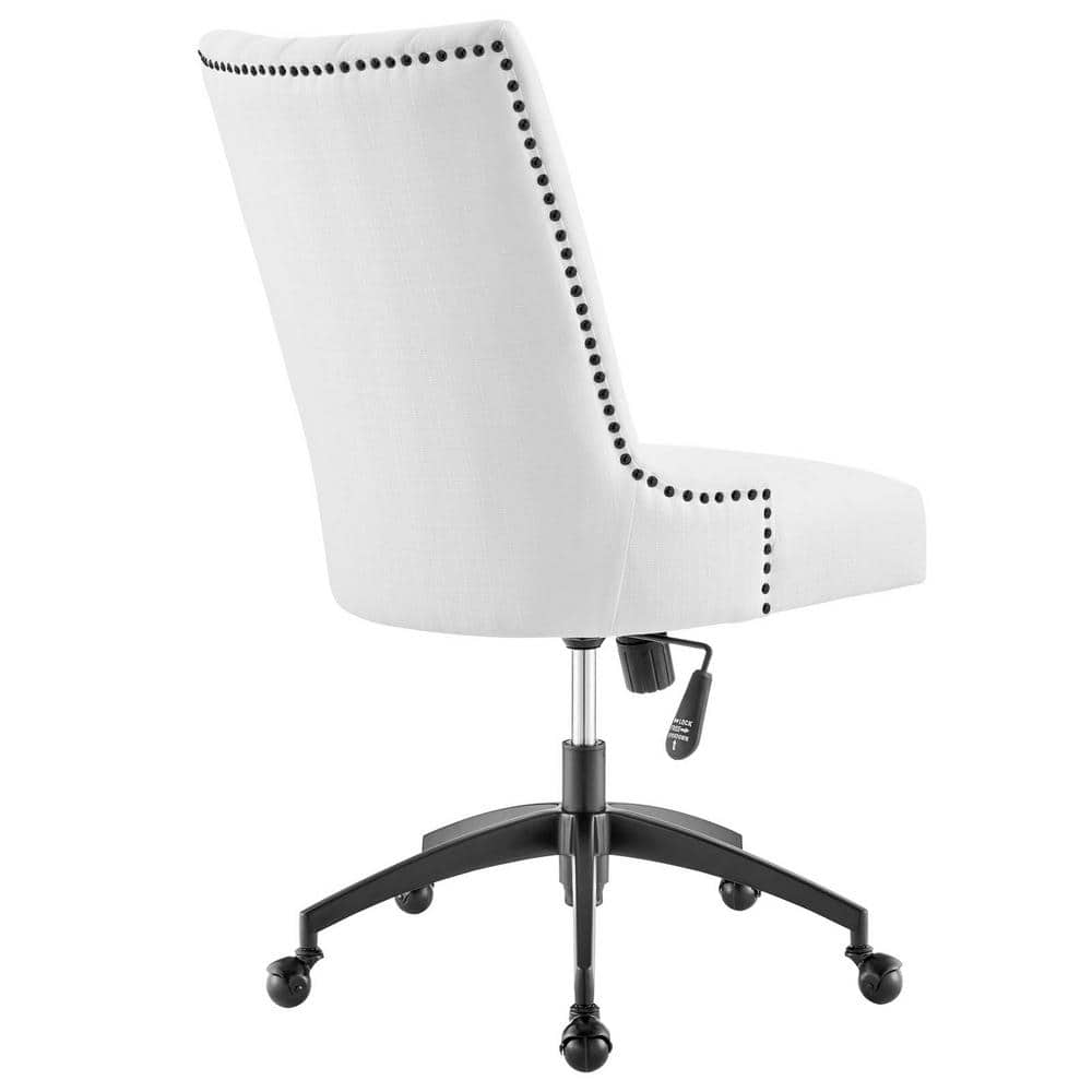 Retro Modern Swivel Fabric Office Chair in Black & White