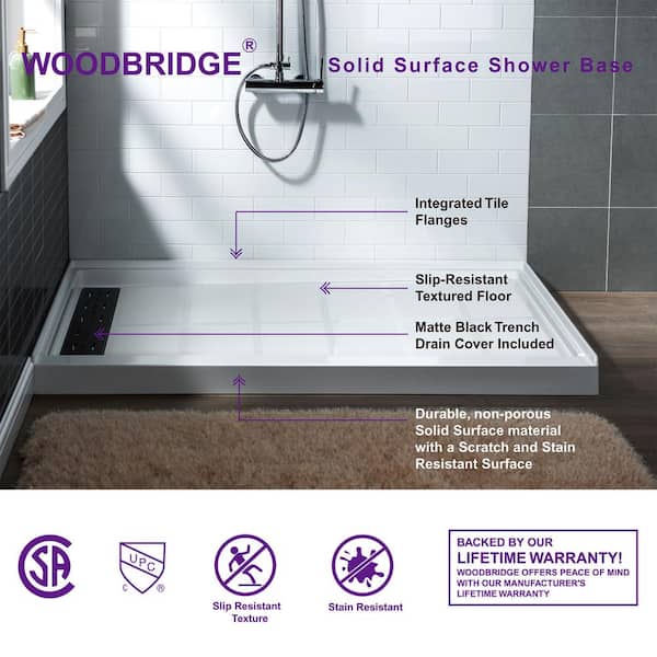 solid surface shower pans