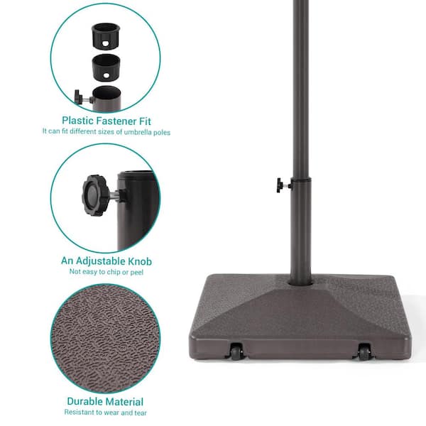 base stand for a 11 patio umbrella Sonkuki 90 lbs., 7 ft. to 11 ft., Heavy-Duty Umbrella Base Suit for Patio Umbrella From Up to Patio Umbrella Base in Dark Brown