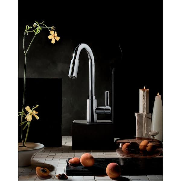 Genta Single-Handle Pull-Down Sprayer Kitchen Faucet with Reflex in Chrome