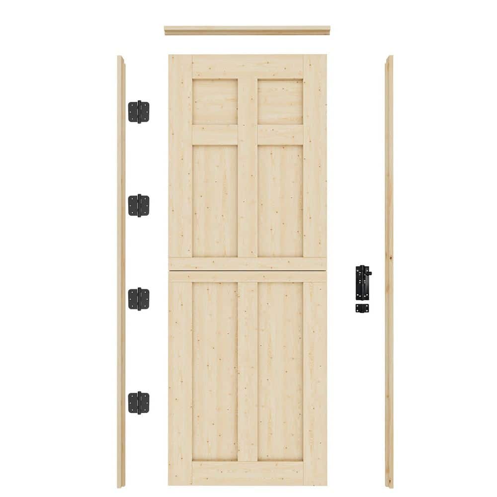 EH PUERTA 30 in. x 80 in. Solid Pine Universal 6 Panel Unfinished