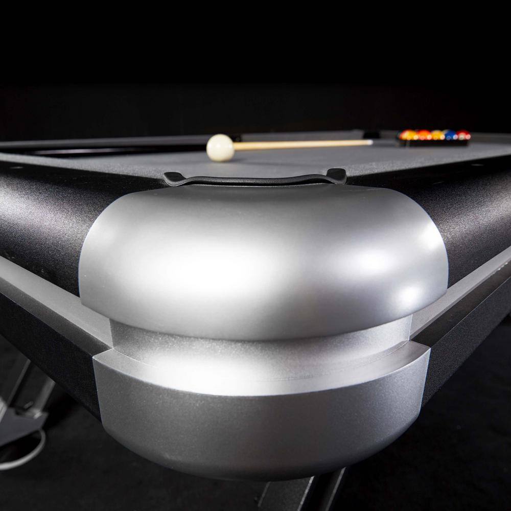 MD Sports 7.5' Black and Silver Pool Table with Steel Legs