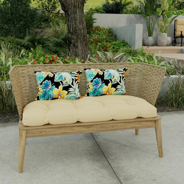 Jordan Manufacturing Beachcrest Outdoor Toss Pillows, Caviar, 12 Jordan Manufacturing Beachcrest Outdoor Toss Pillows, Caviar, 12