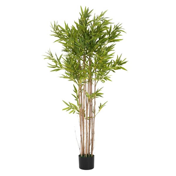 5.8 ft. Green Artificial Bamboo Tree in Pot for Home Office, Living Room Decor