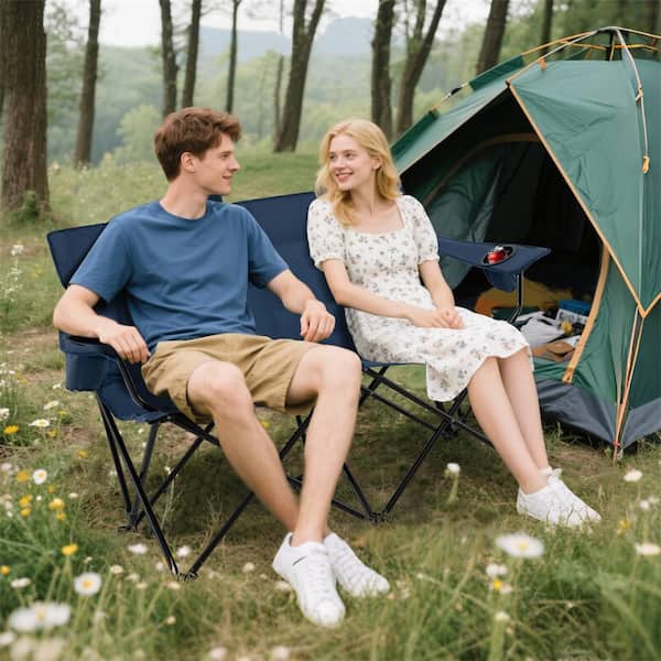 HONEY JOY Oversized Double Camping Chair 2-Person Outdoor Heavy
