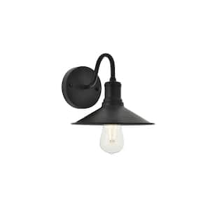 Timeless Home Ellen 8.7 in. W x 7.7 in. H 1-Light Black Wall Sconce