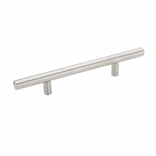T-Bar Style 3-3/4 in. (96 mm) Center-to-Center Modern Brushed Nickel Cabinet Handle/Pull (20-Pack)