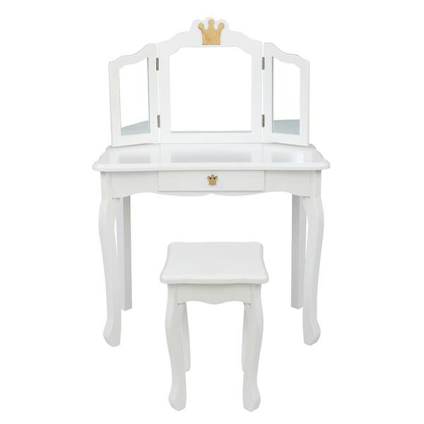 kids white dressing table
