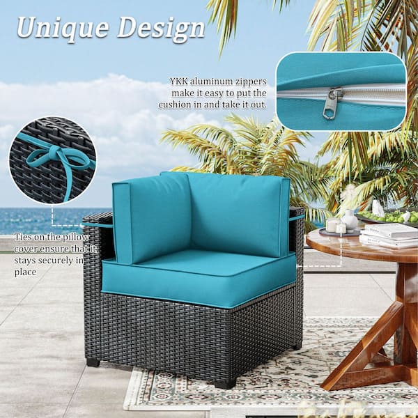 Cushion Covers Teal Cushions For Outdoor Furniture WNP 14-Piece