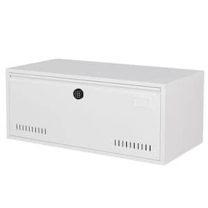 Metal Electronic Digital Lateral File Cabinet, Large Drawer Filing Cabinet Locker in White with Hanging Rod