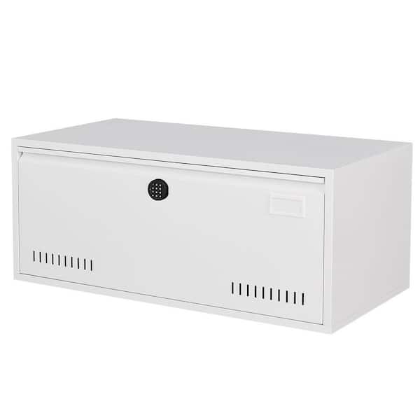 Tidoin Metal Electronic Digital Lateral File Cabinet, Large Drawer Filing Cabinet Locker in White with Hanging Rod